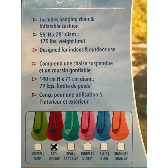 HugglePod Lite Nylon Hanging Chair color Red - Picture 8 of 8